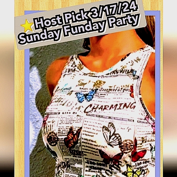 ⭐SALE⭐Host Pick⭐Baby Tee Style  Crop with all over Love poems  & Butterflies - Picture 2 of 2